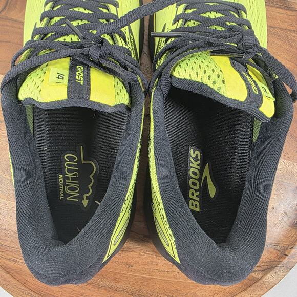 Brooks Ghost 14 Neon Yellow Mens Green Size 10 Low Top Running Shoes 1003691D770 main image 6